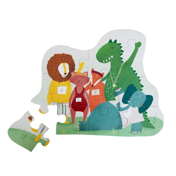 Puzzle enfant à forme - Amis des animaux - 12 pièces