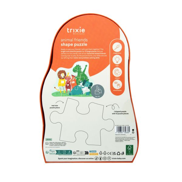 Puzzle enfant à forme - Amis des animaux - 12 pièces