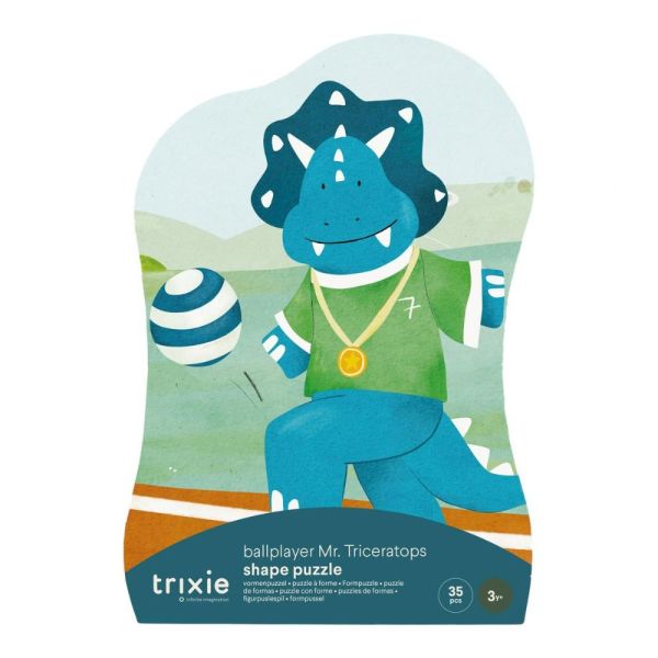 Puzzle à forme Footballeur Mr. Triceratops 35 pièces