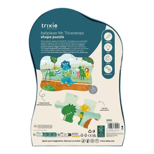 Puzzle à forme Footballeur Mr. Triceratops 35 pièces
