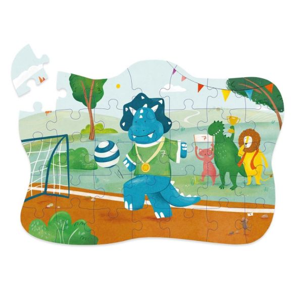 Puzzle à forme Footballeur Mr. Triceratops 35 pièces