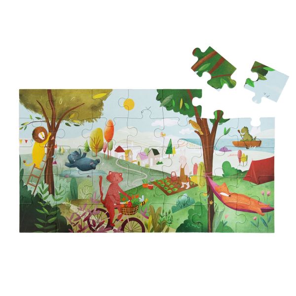 Puzzle enfant à forme - Journée d'été - 35 pièces