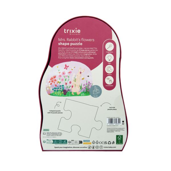 Puzzle à forme - les fleurs de Mrs. Rabbit - 12 pièces multi