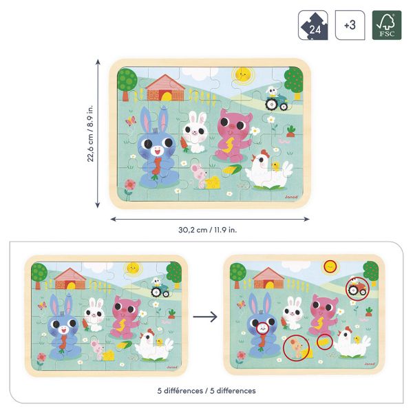 Puzzle en bois 24 pièces A la ferme