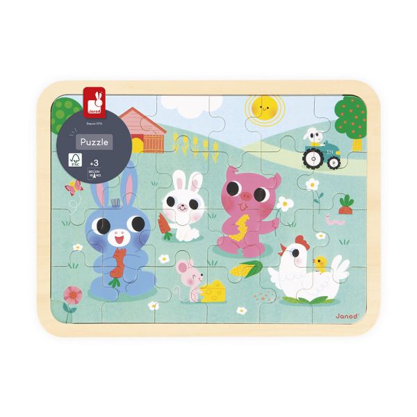 Puzzle en bois 24 pièces A la ferme
