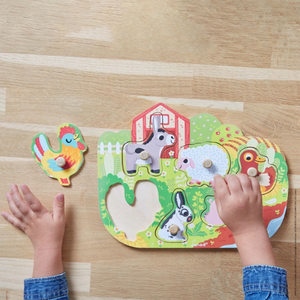 Puzzle en bois premier âge Happy farm