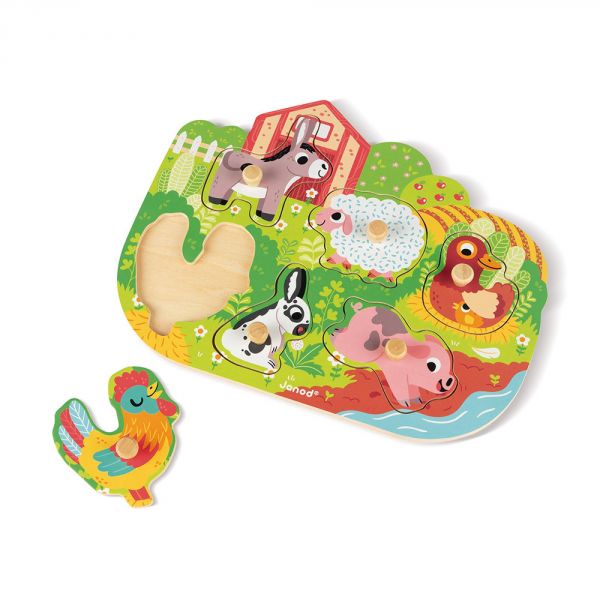 Puzzle en bois premier âge Happy farm