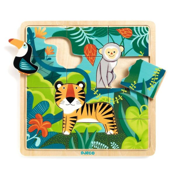 Puzzle puzzlo en bois pour enfant Jungle