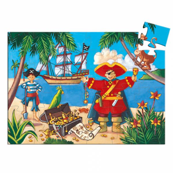 Puzzle silhouette Le pirate et son trésor 36 pièces