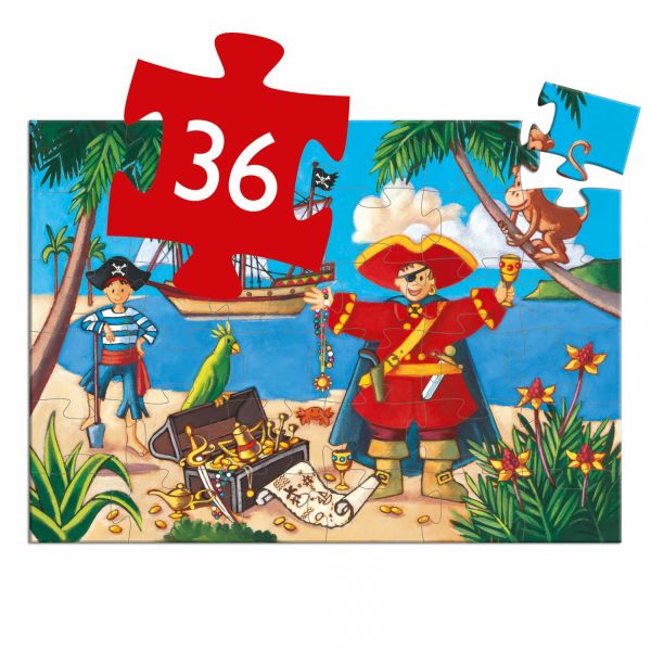 Puzzle silhouette Le pirate et son trésor 36 pièces