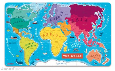 Puzzle monde magnétique version anglaise
