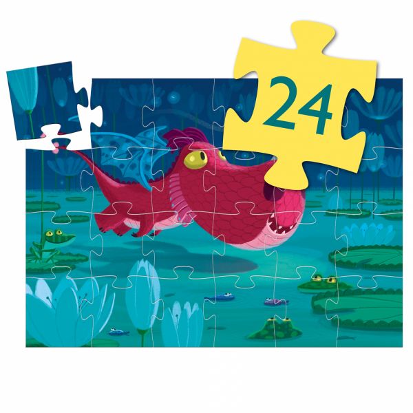 Puzzle silhouette Edmond le dragon 24 pièces