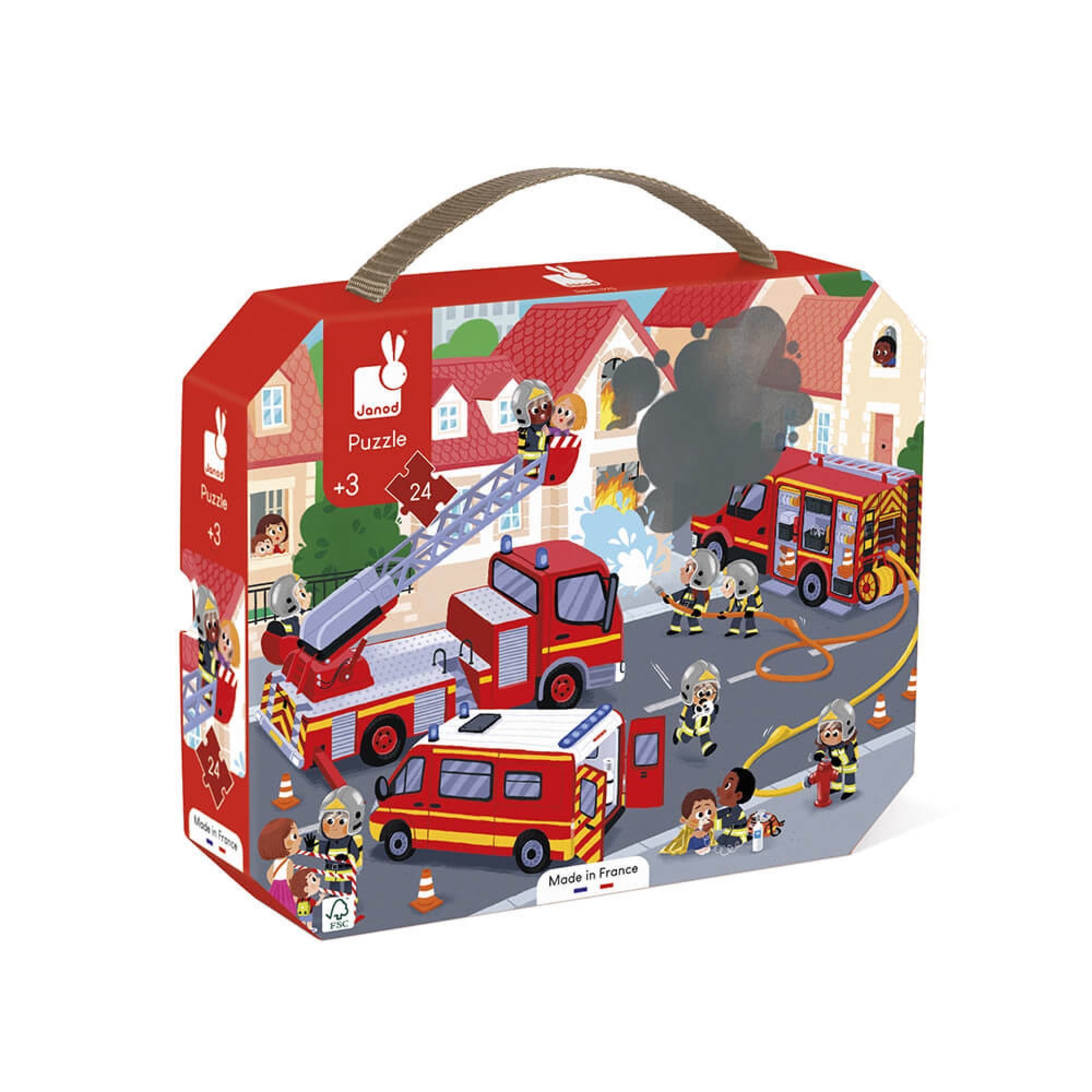 Puzzle enfant 24 pièces Pompiers - Made in Bébé