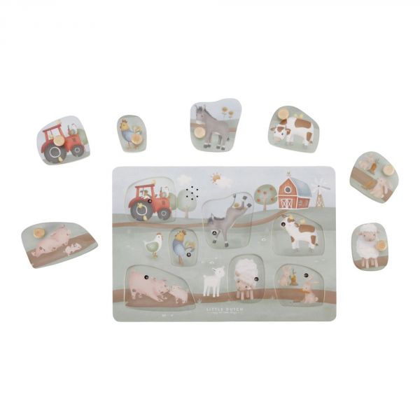 Puzzle sonore en bois FSC - Little Farm