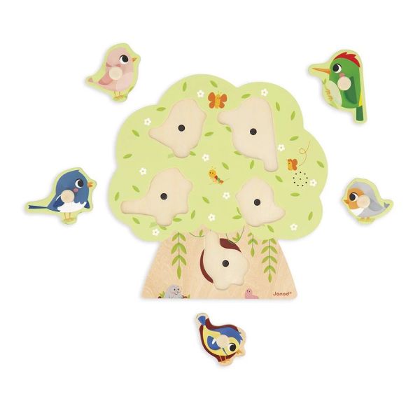 Puzzle sonore en bois enfant 5 pièces Oiseau