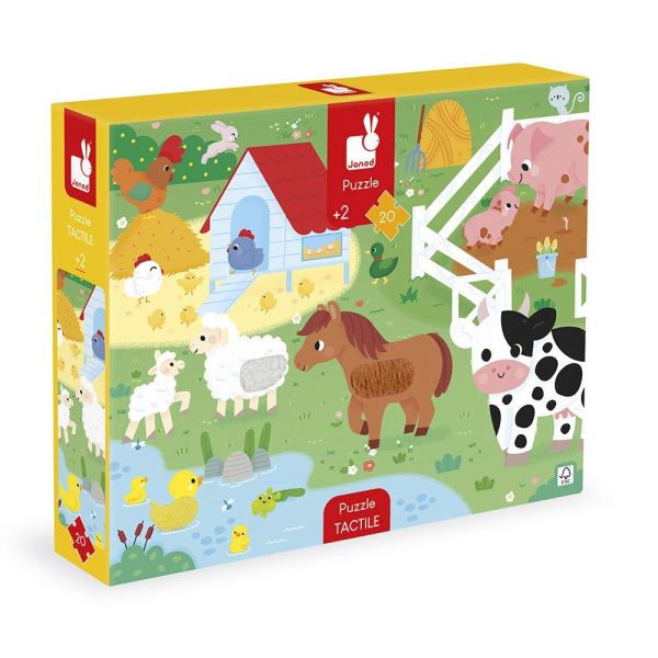 Puzzle enfant tactile La ferme 20 pièces