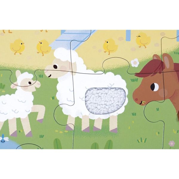 Puzzle enfant tactile La ferme 20 pièces