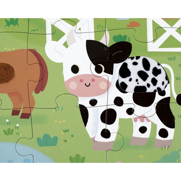 Puzzle enfant tactile La ferme 20 pièces