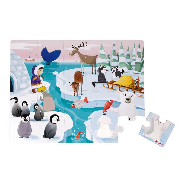 Puzzle enfant tactile La banquise 20 pièces