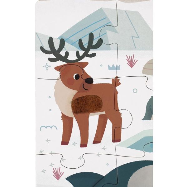 Puzzle enfant tactile Animaux polaires 20 pièces