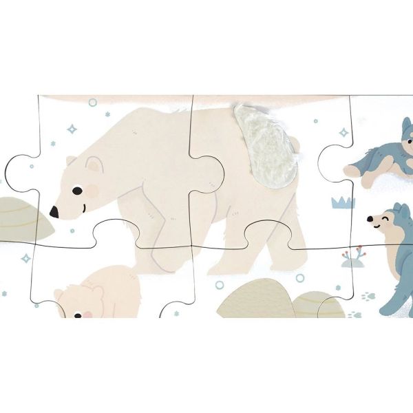 Puzzle enfant tactile Animaux polaires 20 pièces