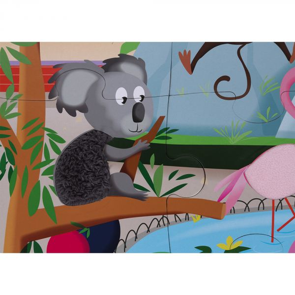 Puzzle enfant tactile Journée au Zoo 20 pièces