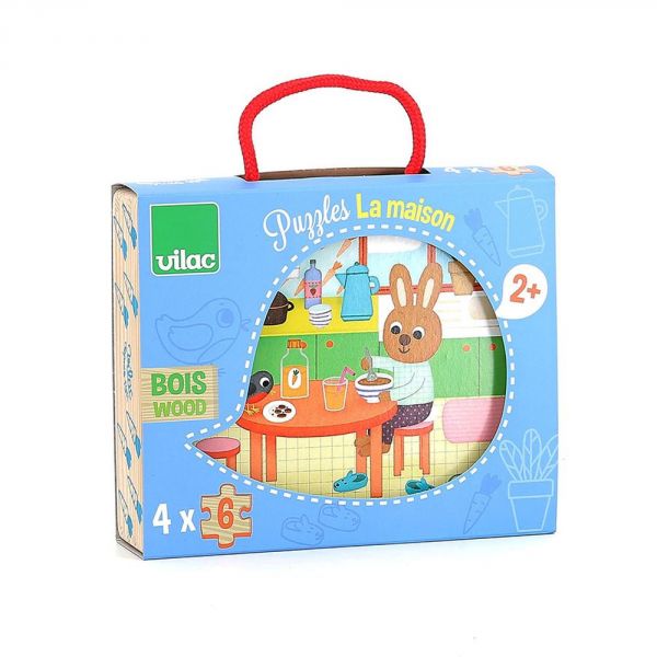 Coffret de 4 puzzles en bois - La maison