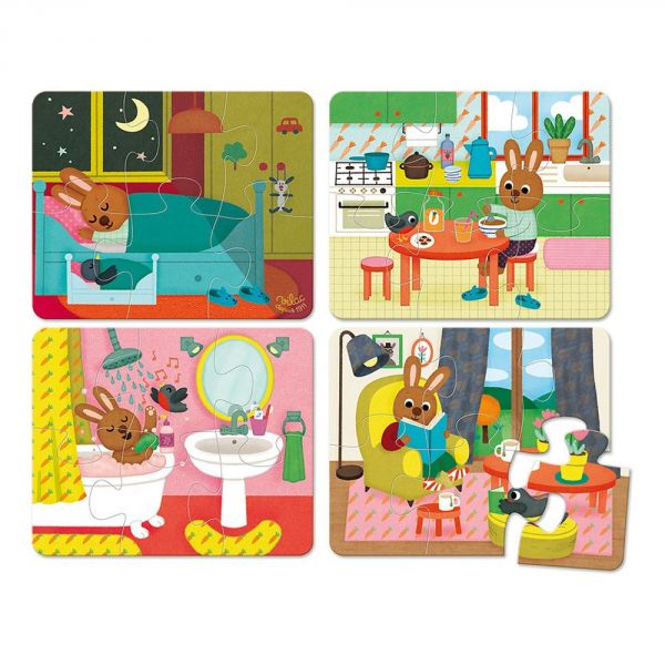 Coffret de 4 puzzles en bois - La maison
