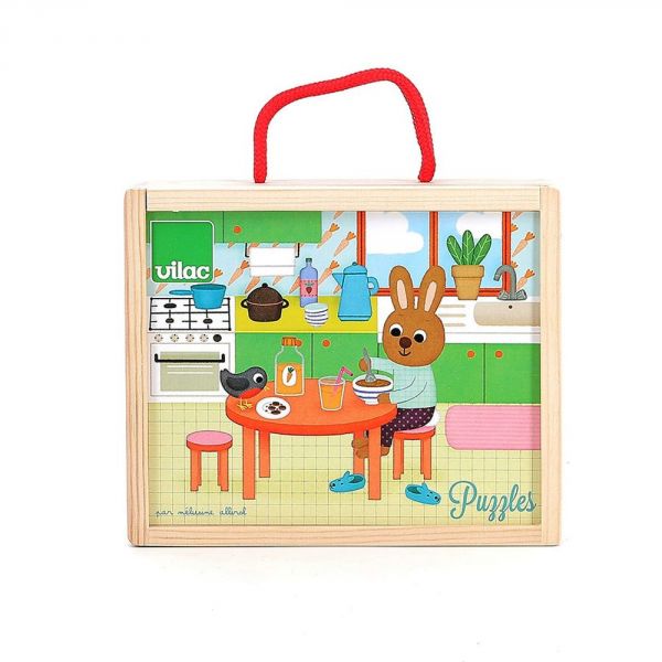 Coffret de 4 puzzles en bois - La maison