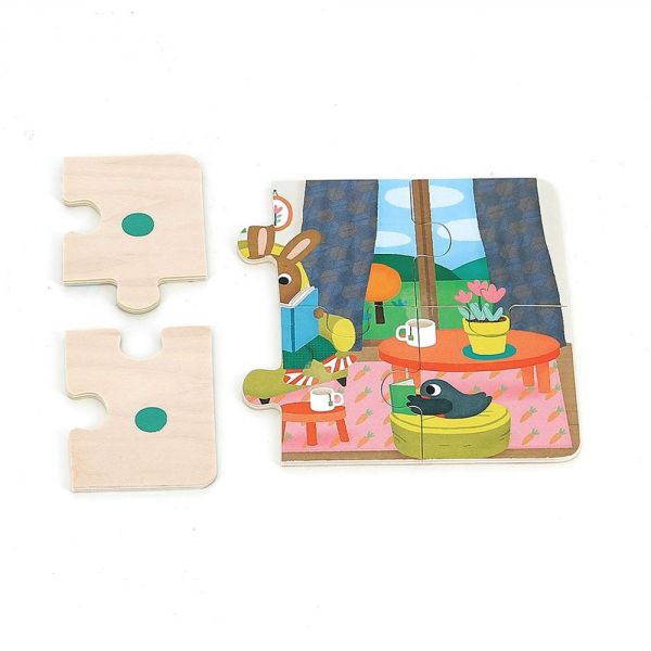 Coffret de 4 puzzles en bois - La maison