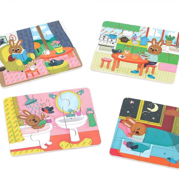 Coffret de 4 puzzles en bois - La maison