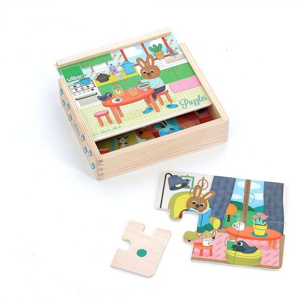 Coffret de 4 puzzles en bois - La maison