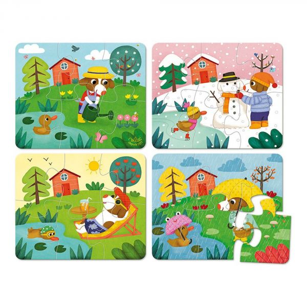 Coffret de 4 puzzles en bois - Les 4 saisons