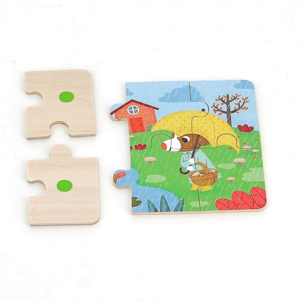 Coffret de 4 puzzles en bois - Les 4 saisons