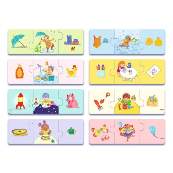Lot de puzzles 3 pièces pour enfant Mon quotidien