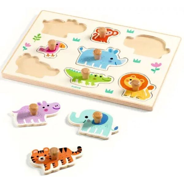Puzzle à encastrement boutons Hippo'n'Co