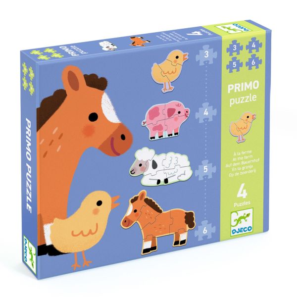 Puzzles primo - à la ferme 3, 4, 5 et 6 pièces