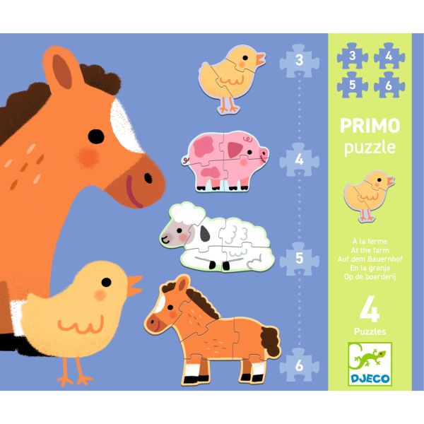 Puzzles primo - à la ferme 3, 4, 5 et 6 pièces