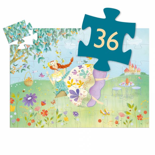 Puzzle silhouette La princesse du printemps 36 pièces