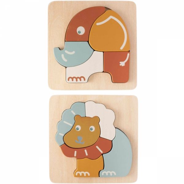 Lot de 2 puzzles en bois FSC
