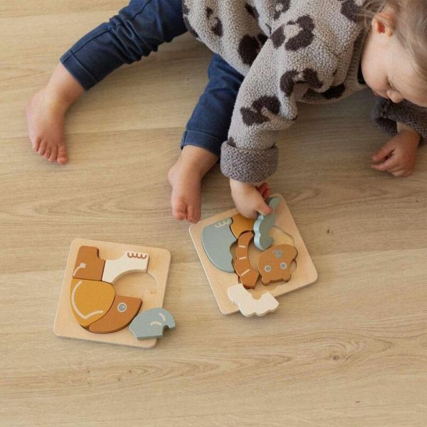 Lot de 2 puzzles en bois FSC