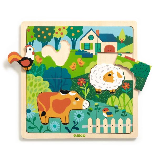 Puzzle puzzlo en bois pour enfant Farm