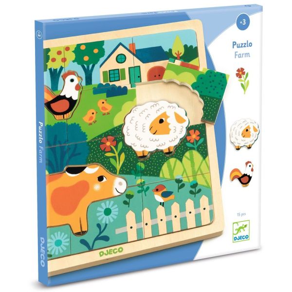 Puzzle puzzlo en bois pour enfant Farm