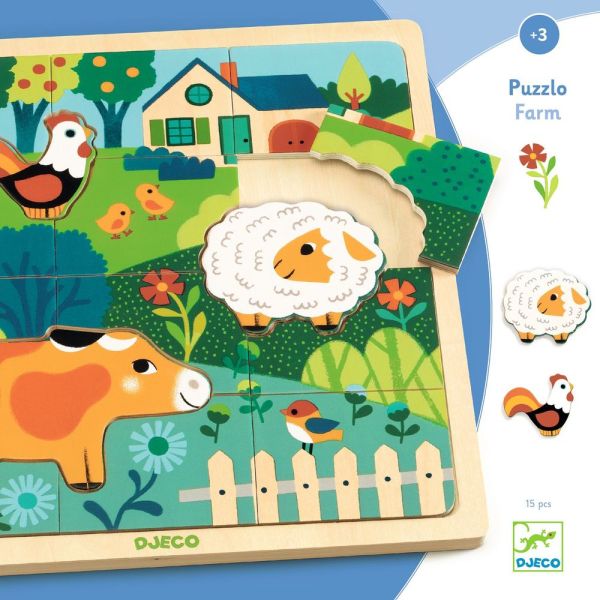 Puzzle puzzlo en bois pour enfant Farm