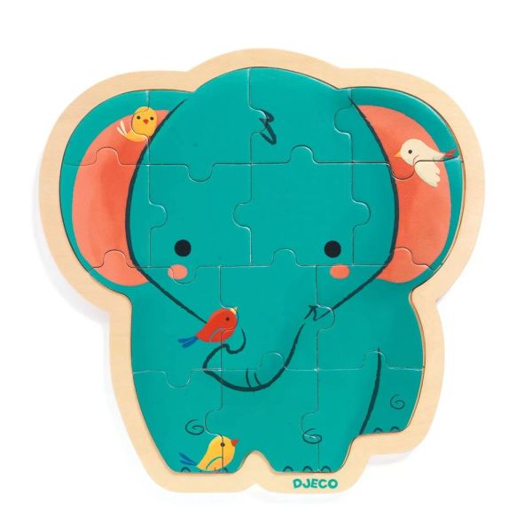 Puzzle puzzlo en bois pour enfant Eléphant