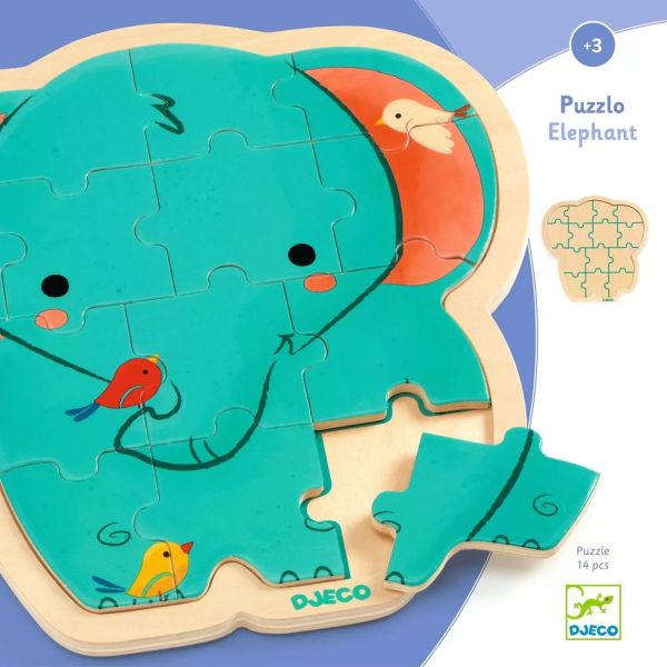 Puzzle puzzlo en bois pour enfant Eléphant