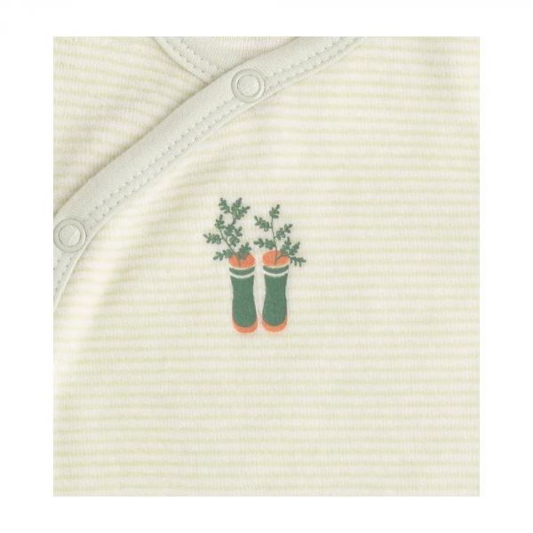 Pyjama bébé 1 mois rayures vertes Botanica