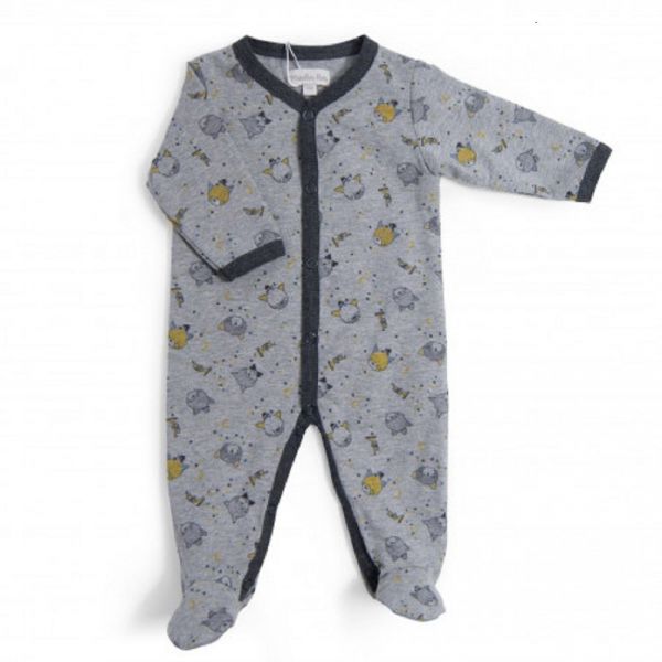 Pyjama 1m jersey gris chiné allover chats Les Moustaches