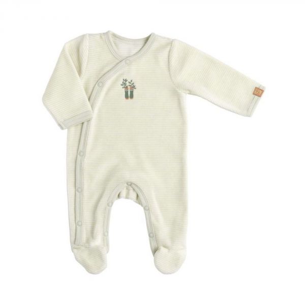 Pyjama bébé 3 mois rayures vertes Botanica