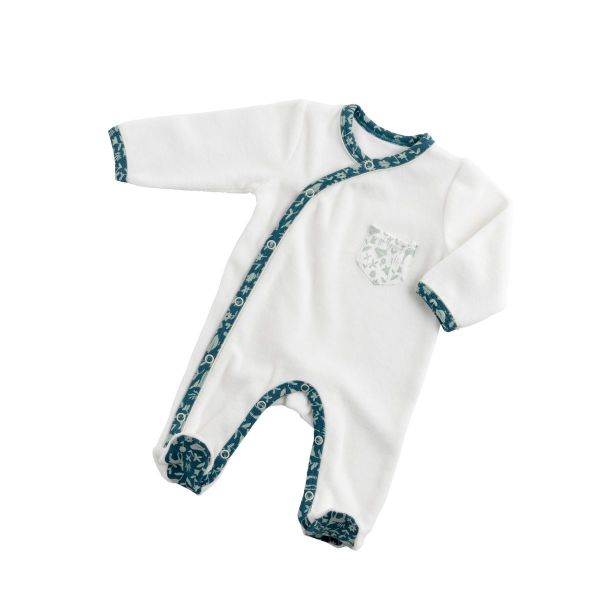 Pyjama bébé blanc 3 mois motif tilleul Promenons nous